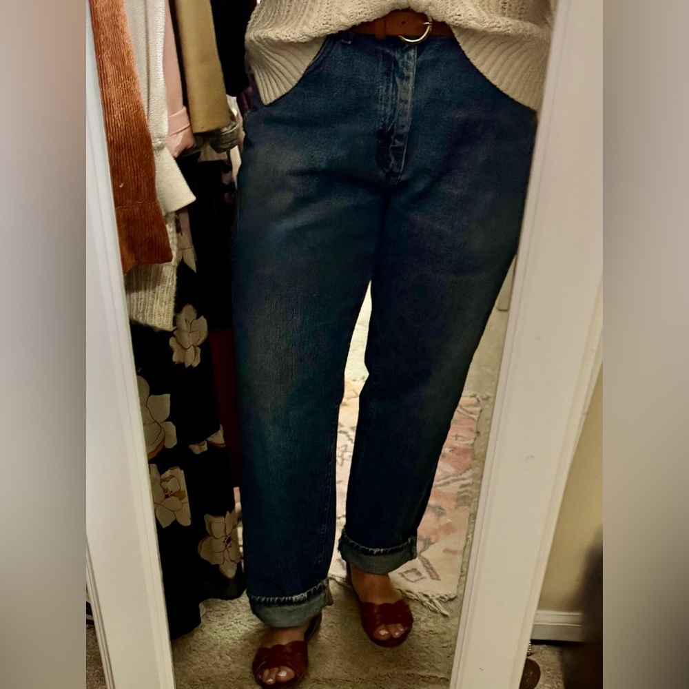 Vintage 90’s Lee High Rise Boyfriend Fit Medium Wash Jeans Size 14/32 - Picture 3 of 8